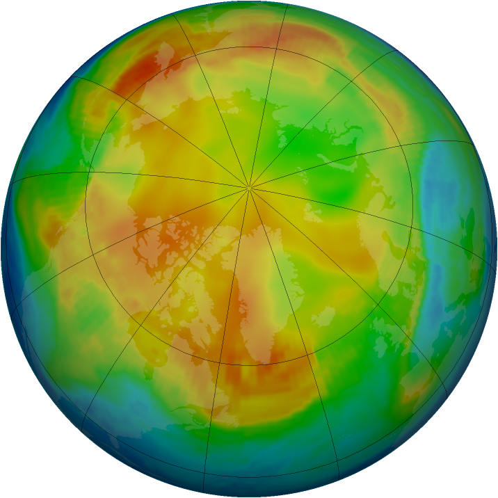Arctic ozone map for 22 January 1999